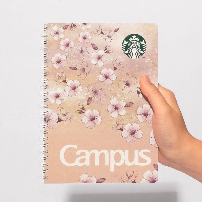 Starbucks Japan Sakura 2026 Campus Ring Notebook – Beige Milk Carton Recycled Paper Limited Edition