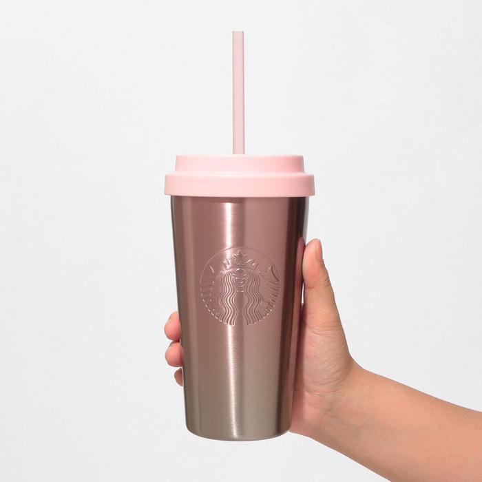 Starbucks Stainless Steel Tumbler with Interchangeable Lid Pink Gradient 473ml