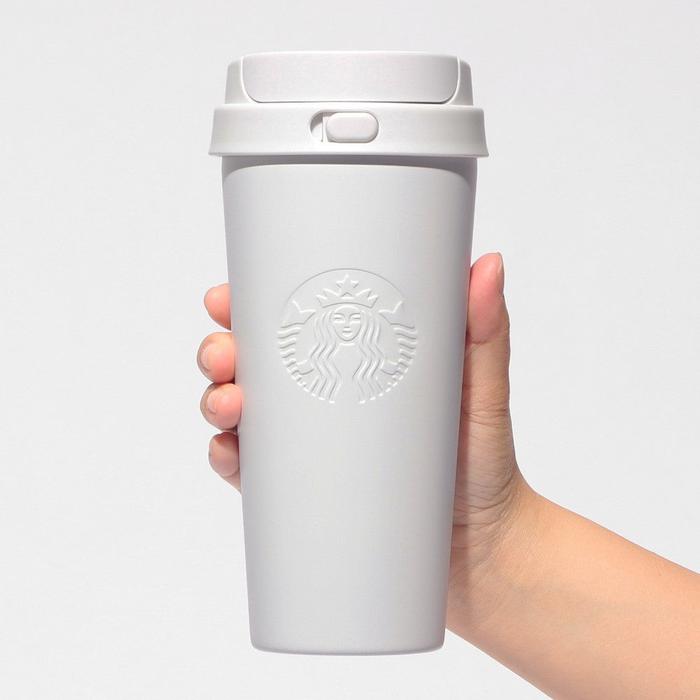 Starbucks Recycelte Edelstahl TOGO-Flasche Matt Weiß 473ml