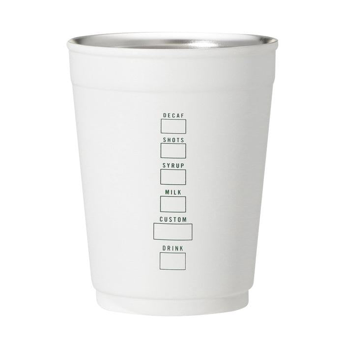 Starbucks 2-Way Stainless Steel Cup / Holder Matte White 355ml