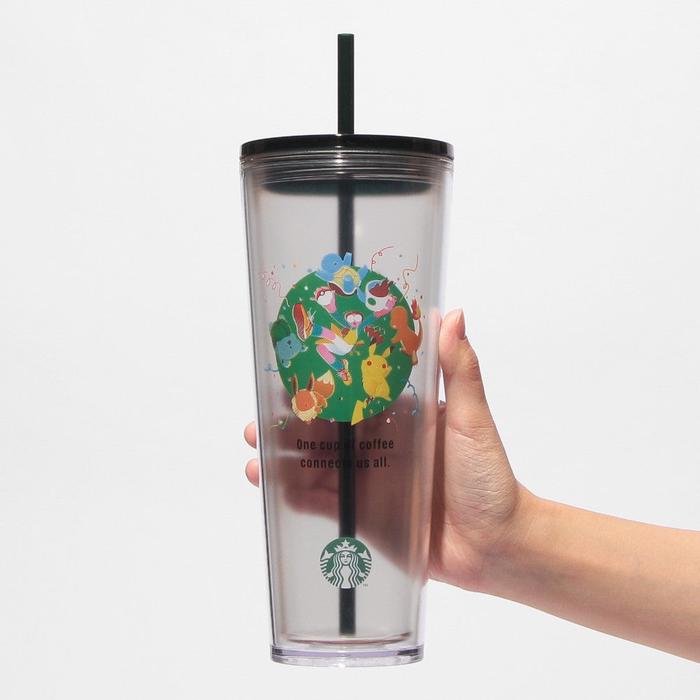 Pokémon + Starbucks Japan Cold Cup Tumbler mit Strohhalm 710ml – Kaffeeverbindung & Kaffeeabenteuer