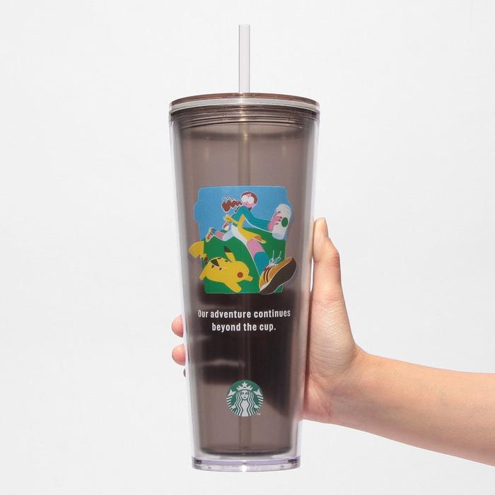Pokémon + Starbucks Japan Cold Cup Tumbler mit Strohhalm 710ml – Kaffeeverbindung & Kaffeeabenteuer