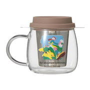 Pokémon + Starbucks Japan hitzebeständiger Glasbecher mit Edelstahl-Teesieb 296ml – Kaffee-Abenteuer Pikachu