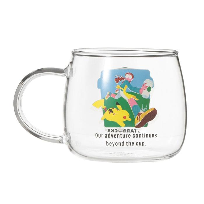 Pokémon + Starbucks Japan hitzebeständiger Glasbecher mit Edelstahl-Teesieb 296ml – Kaffee-Abenteuer Pikachu