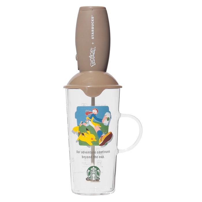 Ensemble de mousseur à lait et de tasse en verre résistant à la chaleur Pokémon + Starbucks Japon – Aventure Café Pikachu