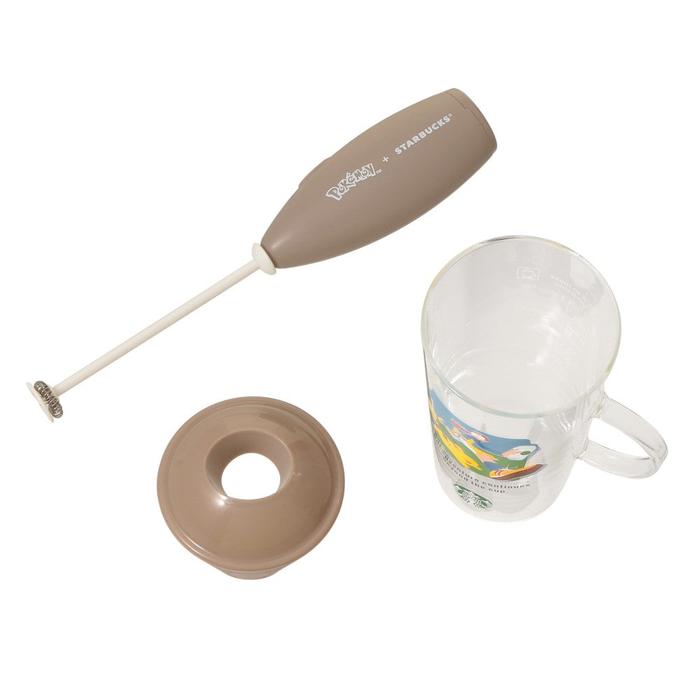 Pokémon + Starbucks Japan Milchaufschäumer & hitzebeständiger Glasbecher Set – Kaffee Abenteuer Pikachu