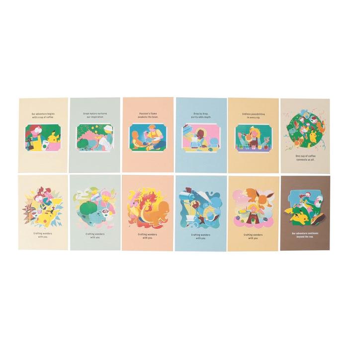 Pokémon + STARBUCKS Art Postcard Set – 12 Designs