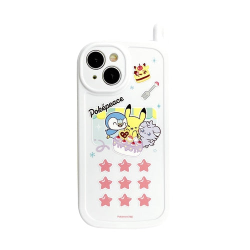 Pokepiece iPhone 15/14 compatible retro feature phone style case white