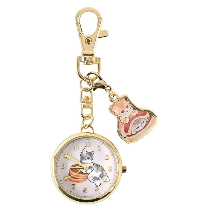 Mofusand Keychain Watch With Charm (Hot Cake)