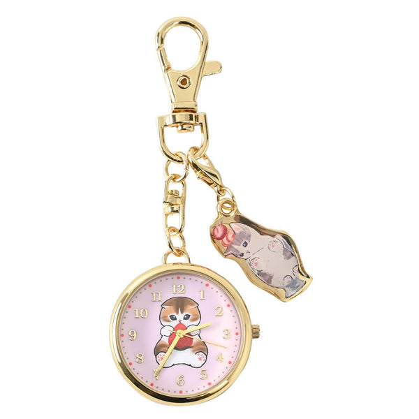 Mofusand Keychain Watch With Charm (Strawberry)