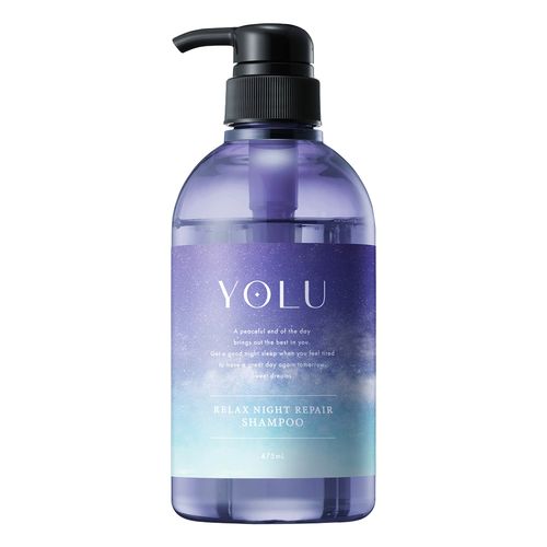 YOLU Relax Night Repair Shampoo – Nighttime Beauty Shampoo for Smooth, Silky Hair 475ml [Alcohol-free]