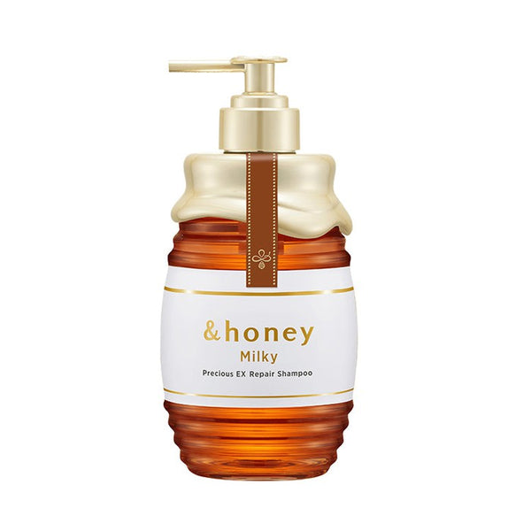 &honey Milky Precious EX - Super Moisturizing Damage Shampoo with High-Purity Honey for Dry and Damaged Hair 500ml [No Alcohol]