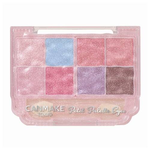 [Limited Edition] Canmake Petit Palette Eyes (Sparkling Type) S01 Aurora Candy – Glitter 8-Color Eyeshadow Palette [Alcohol-free]