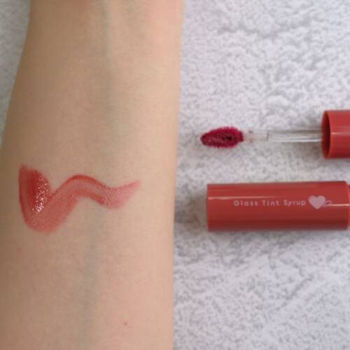 Canmake Glass Tint Syrup – Glossy, Sheer, and Plump Lip Tint 01 Tender Coral 3g [Alcohol-free]