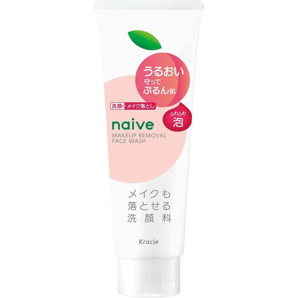 Kracie NAIVE - Facial cleansing and make-up removal cream with peach leaf extract 180g [Alcohol-free]