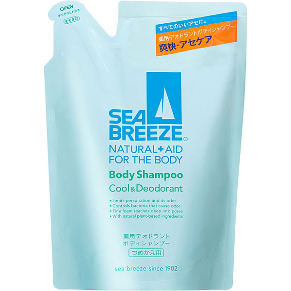 [REFILL] Cooling shower gel with antiperspirant effect (SEABREEZE Body Shampoo Cool & Deodorant) 400ml [With alcohol]