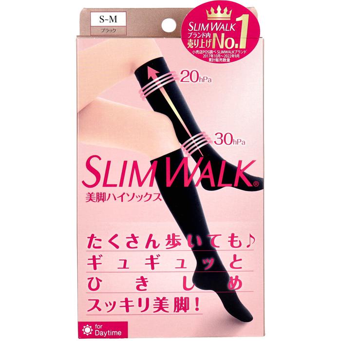 Slim Walk Beautiful Legs High Socks – Black (SM) | Compression Socks for Slim & Light Legs