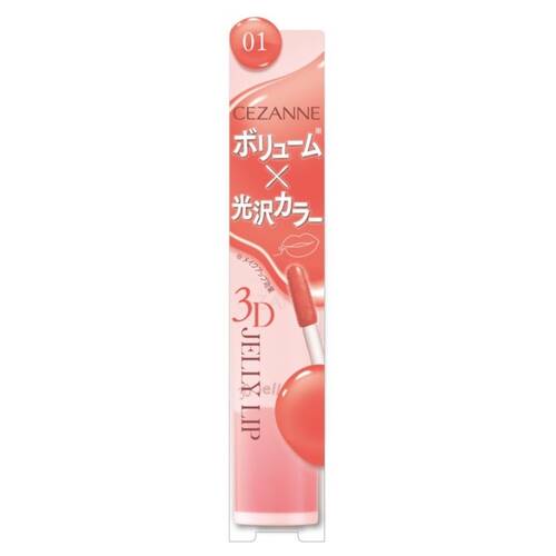 Cezanne 3D Jelly Lip – Plumping Liquid Lip with Glossy Finish and Long-Lasting Moisture 01 Peach Melba