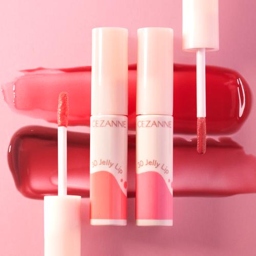 Cezanne 3D Jelly Lip – Plumping Liquid Lip with Glossy Finish and Long-Lasting Moisture 02 Milk Rose