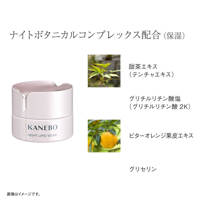 Kanebo Night Lipid Wear - Night Cream for Firm, Moisturized Skin with Sweet Tea and Bitter Orange Peel Extract for Dry and Normal Skin 40ml [Alcohol-free]