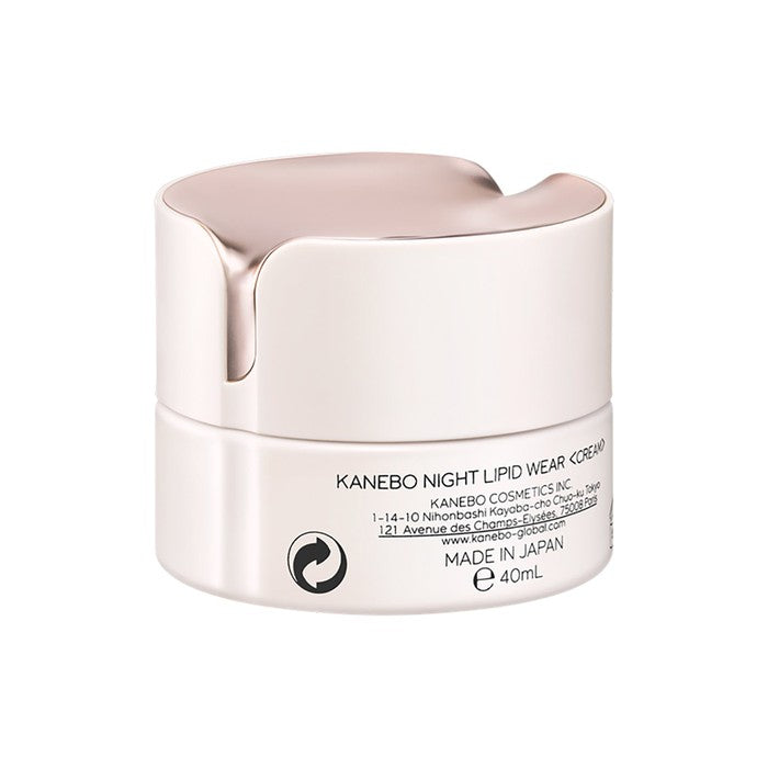 Kanebo Night Lipid Wear - Night Cream for Firm, Moisturized Skin with Sweet Tea and Bitter Orange Peel Extract for Dry and Normal Skin 40ml [Alcohol-free]