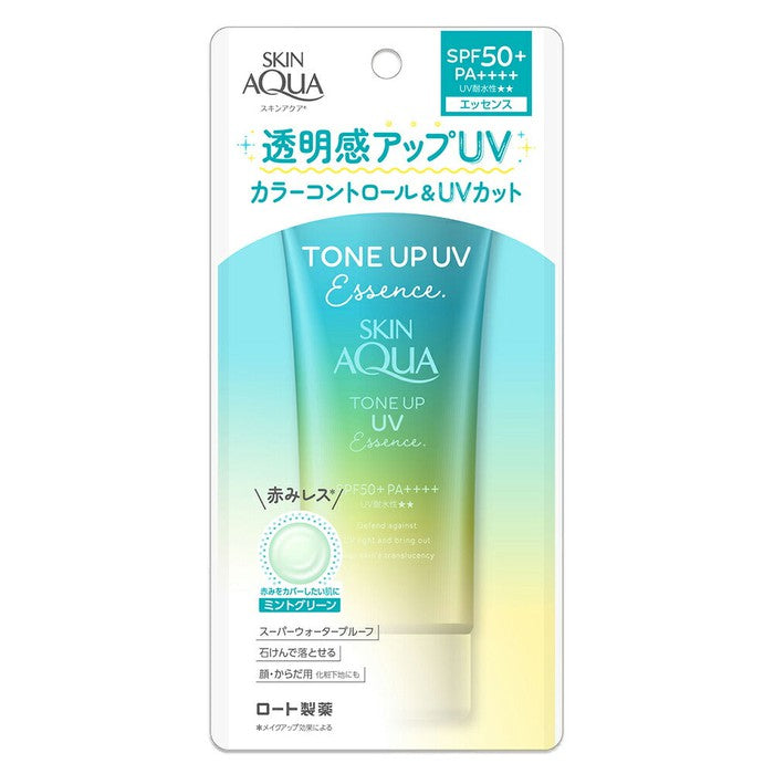 Skin Aqua Tone Up UV Essence Mint Green – Redness Correction Sunscreen with SPF50+ PA++++ 80g [With alcohol]