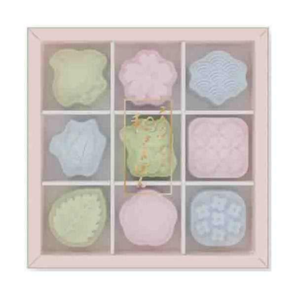 Sun-Star Wasanpon Stempelset – 9-delige Japanse Snoepstijl Stempels, 2 Ontwerpen