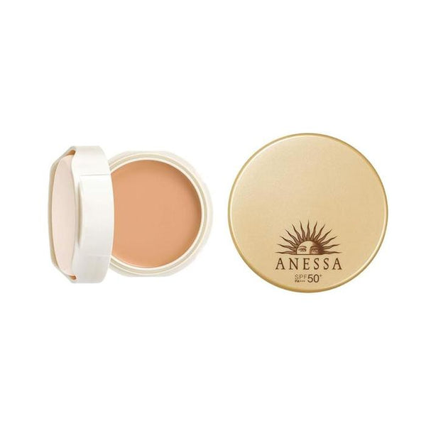 ANESSA All-in-One Beauty Pact Foundation – Citrus Soap Scent | SPF Protection, UV Block + Makeup Base + Foundation in One | Shade 1 Light Ochre / Shade 2 Natural Ochre［Alcohol-free]