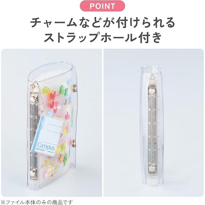 KOKUYO Kollektion Datei A6 Transparent – 6-Ring Nachfüllbarer Sticker- und Kleinteileordner GFU-HB101T
