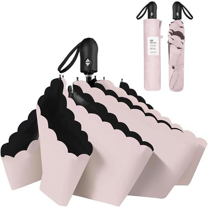 Ultra Lightweight Folding Parasol – Automatic Open/Close, 100% UV Protection & Full Blackout