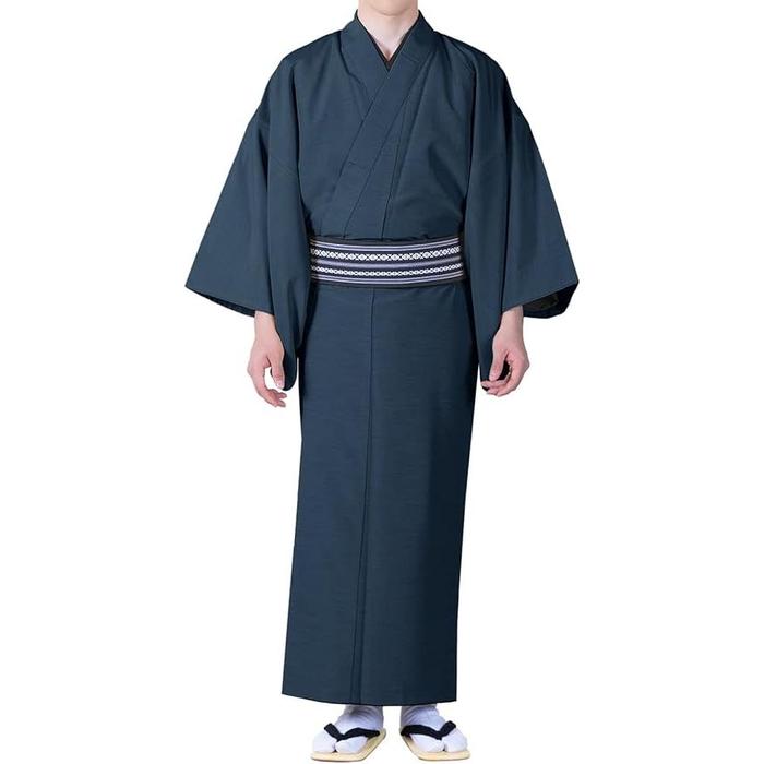Kyoetsu Men’s Kimono – Pongee Fabric, Japanese Traditional Wear (Available in 3 colors)