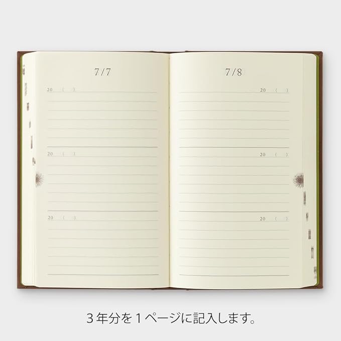 Midori 3-Year Journal – Door Cover Design | Consecutive Daily Diary in Case