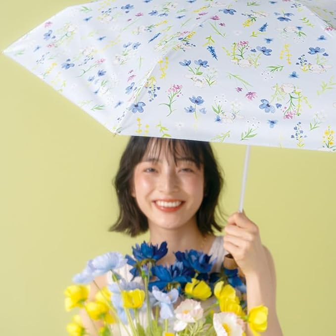 Wpc. Parasol Sanrio Characters x Wpc. Watercolor Flower Mini Saxophone (Cinnamoroll) – Stylish & Protective Folding Umbrella