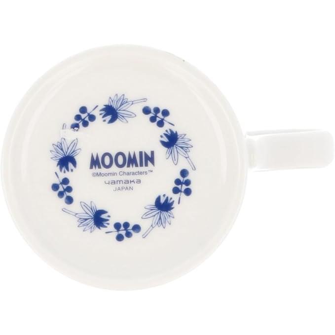 Moomin Blue Flora Ceramic Mug 260 ml – Flower Design | Yamaka Japan (Microwave & Dishwasher Safe)