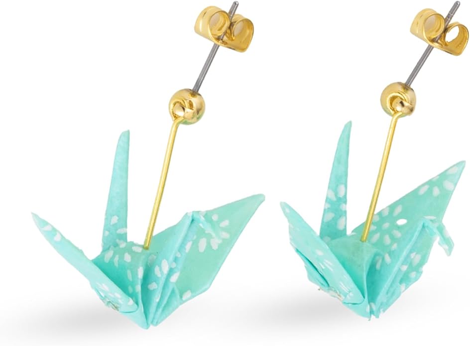 Noren Handmade Origami Earrings – Washi and Surgical Stainless Steel
