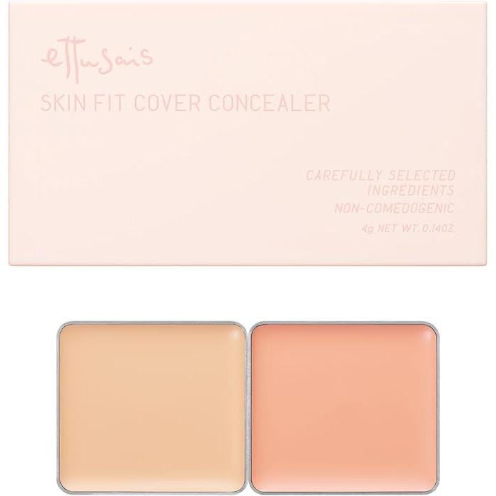 Ettusais Skin Fit Cover Concealer – All Purpose Beige & Dark Coral for Dark Circles, Blemishes & Acne Marks, 4g [Alcohol-free]