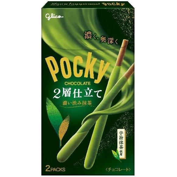 Ezaki Glico Pocky – Dark Astringent Matcha (2-Layer) | Premium Aerated Matcha Chocolate Pocky