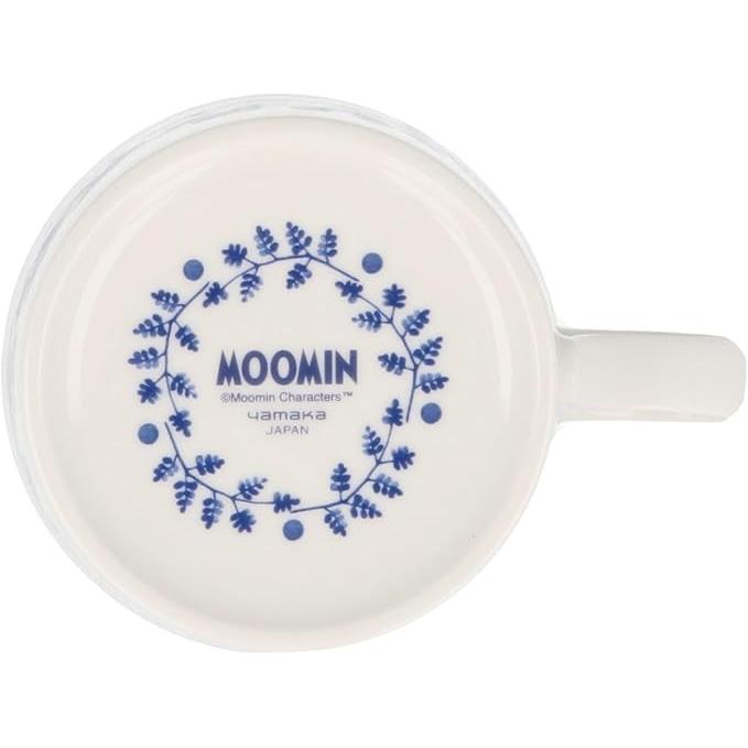 Moomin Blue Flora Ceramic Mug 260 ml – Cobana Small Flower Design | Yamaka Japan (Microwave & Dishwasher Safe)