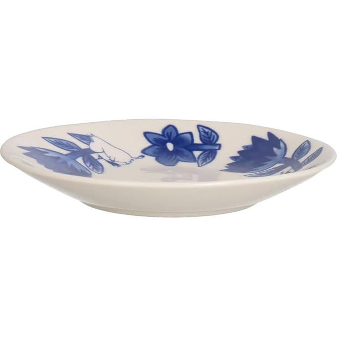 Moomin Blue Flora Plate 13 cm – Flower Design | Yamaka Japan (Ceramic, Microwave & Dishwasher Safe)