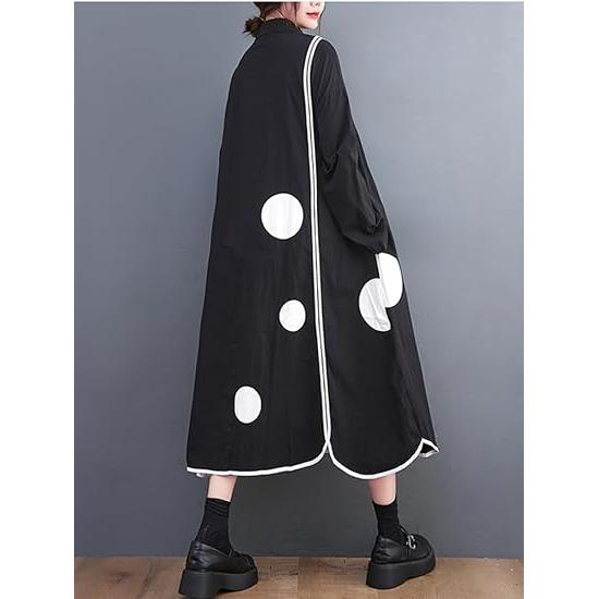 Minesam Long Shirt Dress - Black lady bug FREE SIZE (MULTIPLE COLOR OPTIONS)