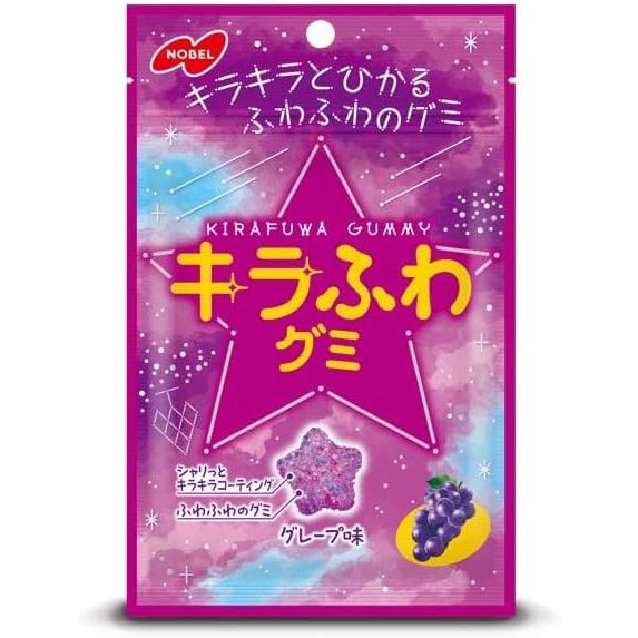 Nobel Kira Fuwa Gummies – Sparkling and Soft Grape-Flavored Treats 50g