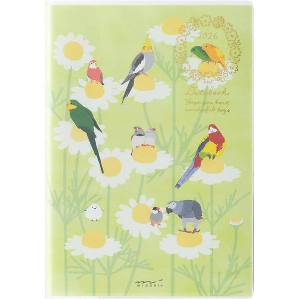 MIDORI Pocket Diary 2026 B6 Weekly – “Bird Pattern”
