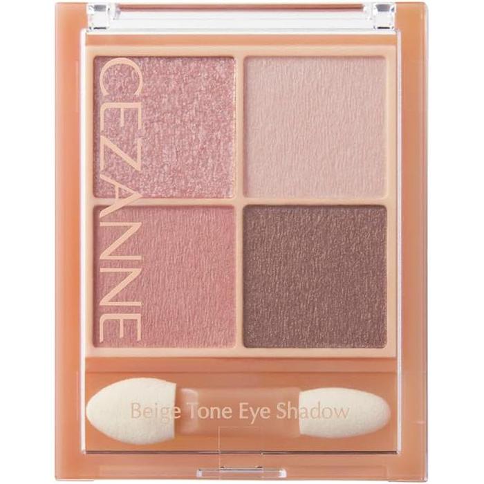 CEZANNE Beige Tone Eyeshadow- Palette of 4 shadows 4.3g [Alcohol-free]