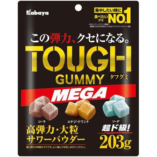 Kabaya Tough Gummy MEGA – Extra Chewy Fruit-Flavored Gummies 203g