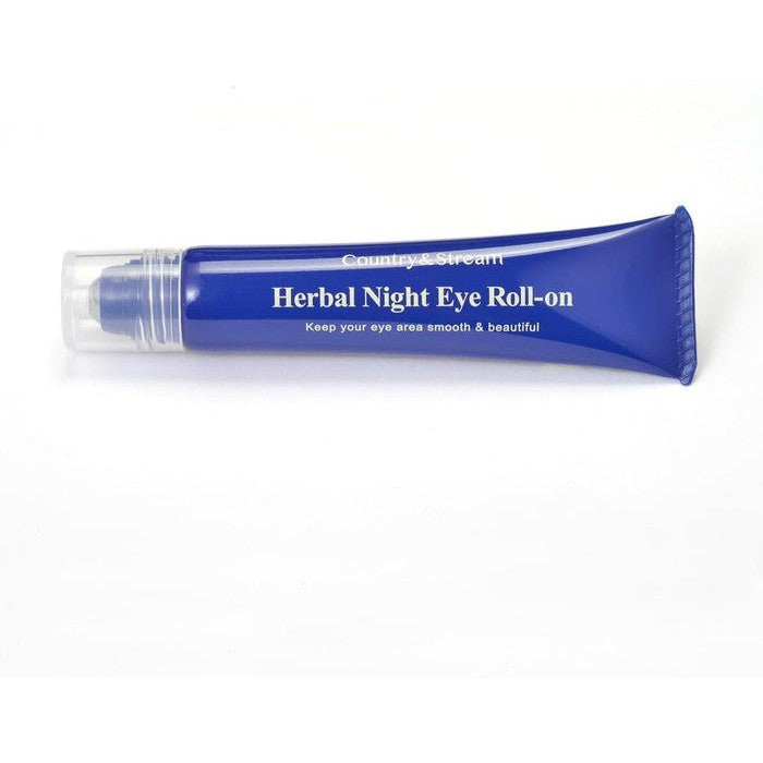 Country & Stream Herbal Night Eye Roll-On (Eye Serum) with honey, retinol, lactic acid and collagen 15ml [Alcohol-free]