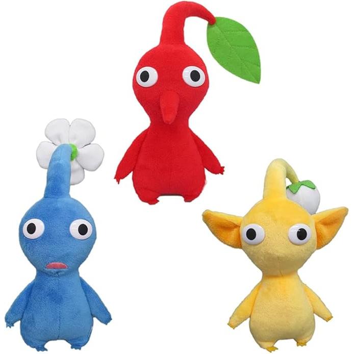 Pikmin Plush Toy 3-Piece Set – Red, Blue & Yellow Pikmin 17cm