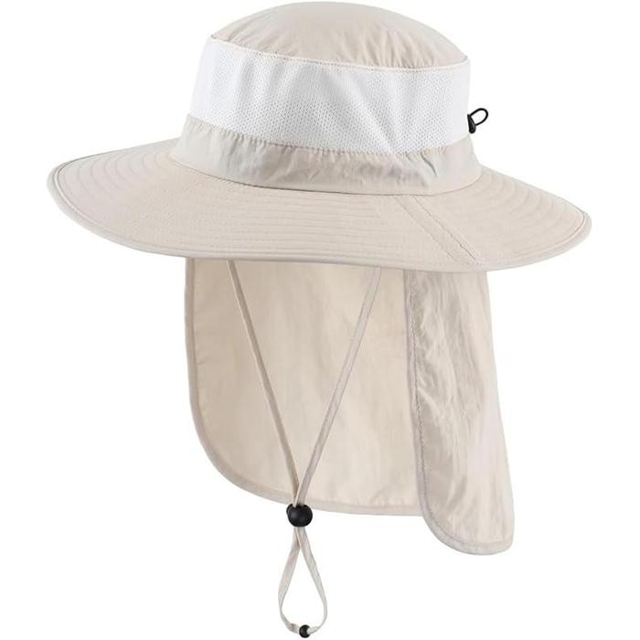 Connectyle Outdoor UPF50+ Mesh Safari Hat with Neck Cover