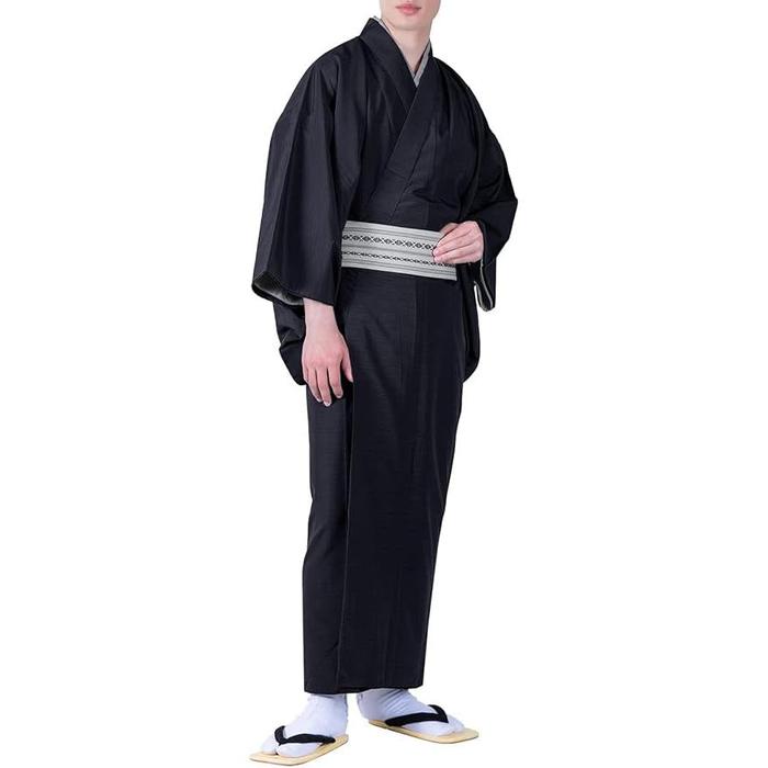 Kyoetsu Men’s Kimono & Haori Set – Pongee Fabric (Available in 3 colors)