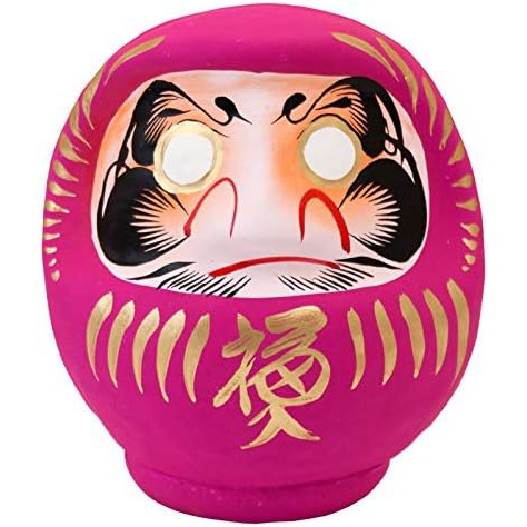 Takasaki Daruma Lucky Daruma No. 2 (Height 12cm) - Peach: For Love, Beauty, and Personal Growth