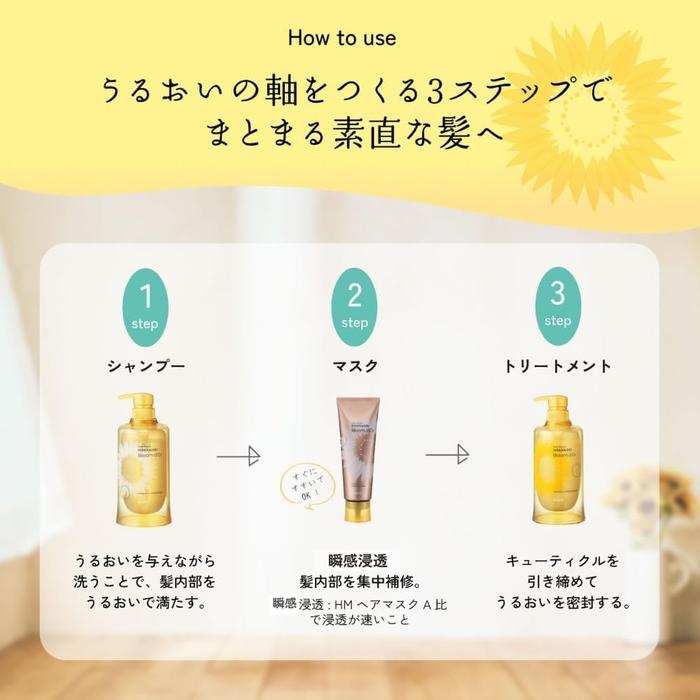 Himawari Bloom d’Or Moisture In Treatment Refill 330 mL – Deep Sealing Care for Smooth, Manageable Hair [With alcohol]